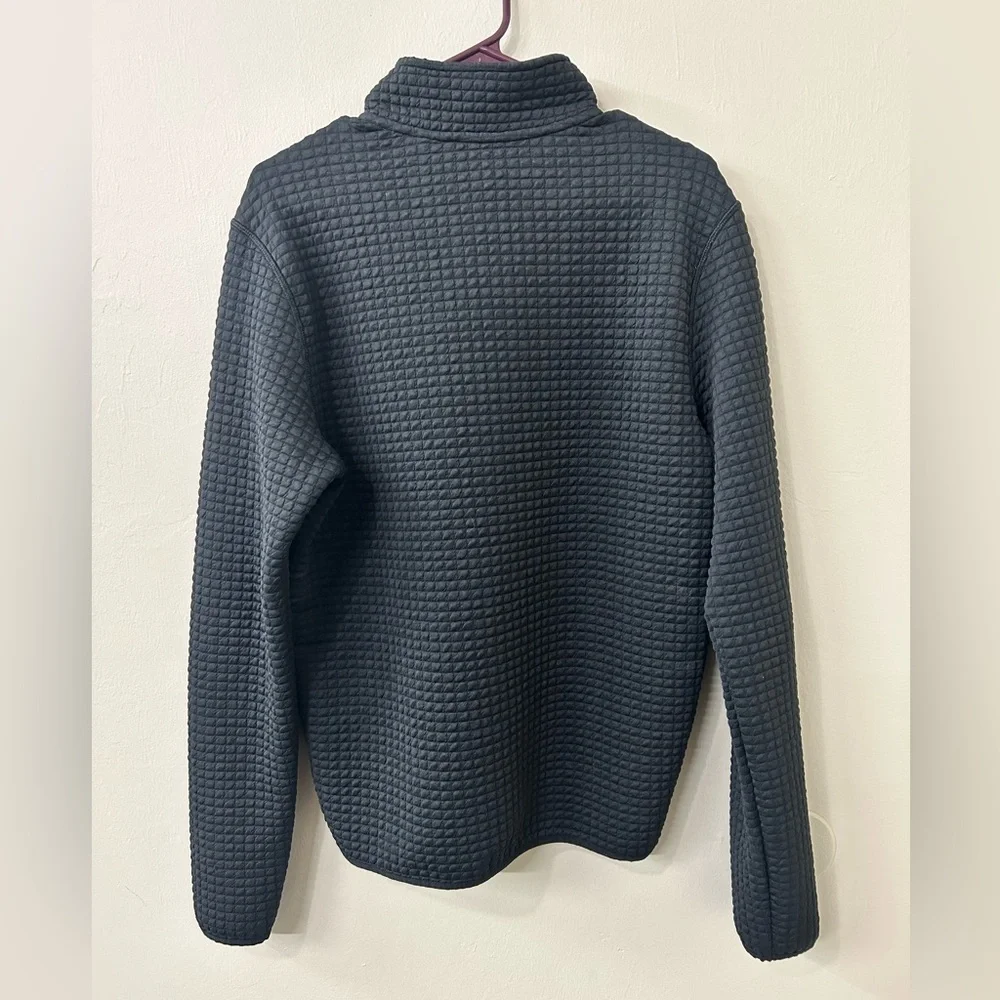 RHONE Men's Black Quilted Snap-Placket Pullover